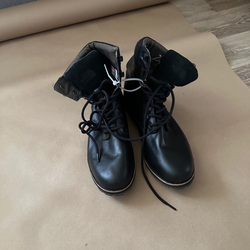 THE NORTH FACE 100 Gram Black Leather Boots Lace-Up SIZE 14 MEN’S Rugged Outdoor - Picture 9 of 14